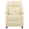 vidaXL Fauteuil Cr&egrave;me Cuir v&eacute;ritable