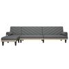vidaXL Canap&eacute;-lit en forme de L gris fonc&eacute; 260x140x70 cm tissu