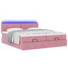 vidaXL Cadre de lit ottoman avec matelas rose 200x200 cm velours
