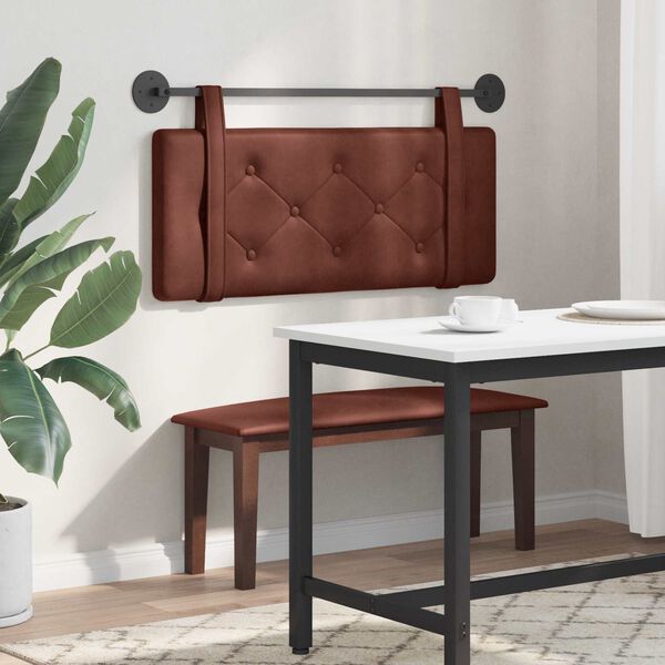 vidaXL T&ecirc;te de lit suspendue Brun Brillant 100 cm PU antique