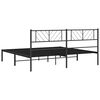 vidaXL Cadre de lit m&eacute;tal sans matelas avec t&ecirc;te de lit noir 200x200cm