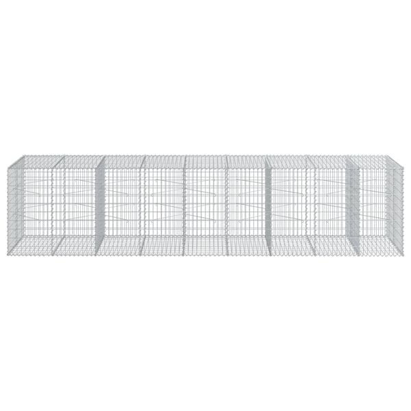 vidaXL Panier gabion avec couvercle 450x100x100 cm fer galvanis&eacute;