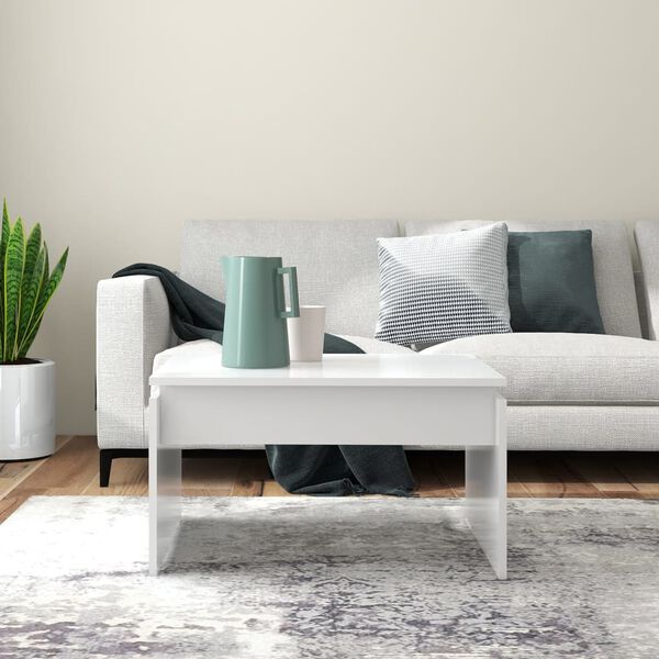 vidaXL Table basse blanc 68x50x38 cm bois d'ingénierie