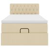 vidaXL Cadre de lit ottoman avec matelas cr&egrave;me 90x190 cm tissu