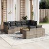vidaXL Salon de jardin avec coussins 10 pcs gris r&eacute;sine tress&eacute;e