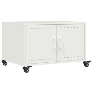 vidaXL Table basse blanc 68x50x43,5 cm acier