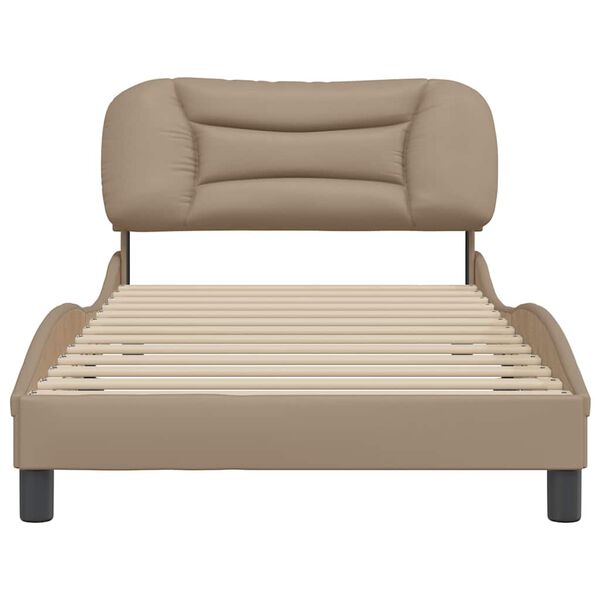 vidaXL Cadre de lit sans matelas Hvar cappuccino 100x200 cm similicuir