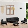 vidaXL Salon de jardin 6 pcs avec coussins Bois de pin massif