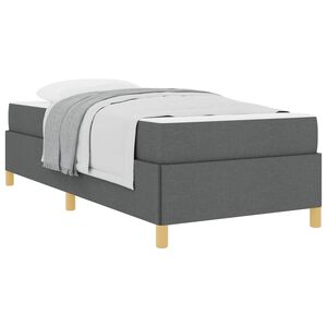 vidaXL Cadre de lit avec matelas Gris fonc&eacute; 100 x 200 cm tissu
