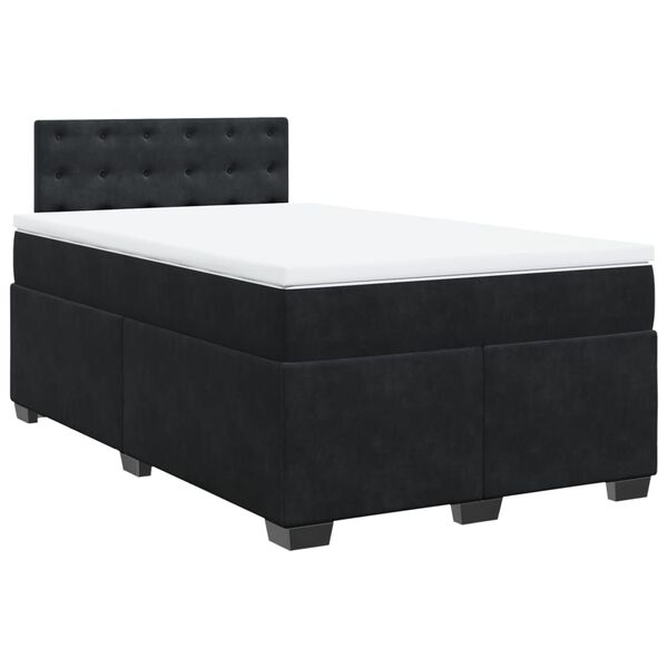 vidaXL Sommier &agrave; lattes de lit avec matelas Noir 120x200 cm Velours