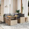 vidaXL Salon de jardin avec coussins 5 pcs beige r&eacute;sine tress&eacute;e