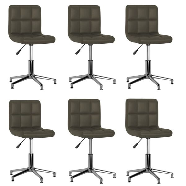vidaXL Chaises pivotantes &agrave; manger lot de 6 marron similicuir