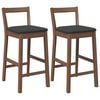 vidaXL Tabourets de bar avec coussins (lot de 2) en bois massif marron et caoutchouc