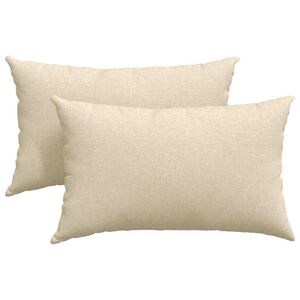 vidaXL Coussins de canap&eacute; 2 pc tissu Cr&egrave;me 50 x 30 cm