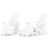vidaXL Chaises de jardin Adirondack lot de 2 repose-pieds PEHD Blanc