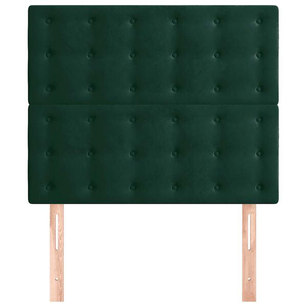 vidaXL T&ecirc;te de lit Vert fonc&eacute; 90x5x118/128 cm Velours