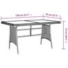 vidaXL Table de jardin Gris 130x70x72 cm R&eacute;sine tress&eacute;e et acacia