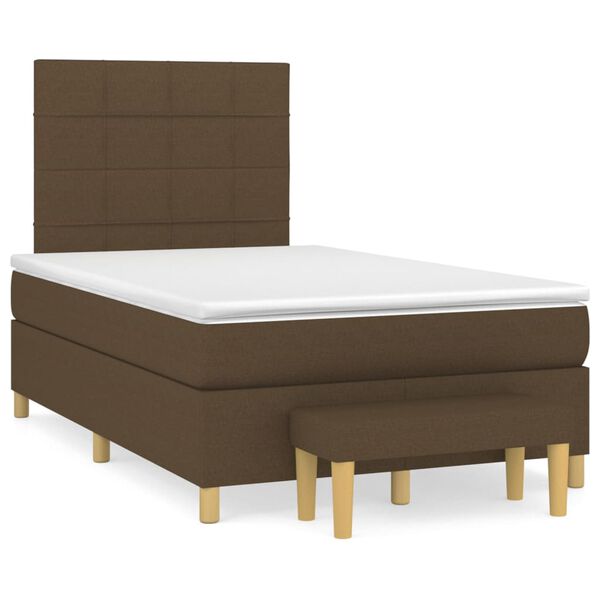 vidaXL Sommier &agrave; lattes de lit avec matelas Marron fonc&eacute; 120x200 cm