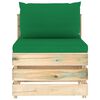 vidaXL Salon de jardin 6 pcs avec coussins Bois impr&eacute;gn&eacute; de vert