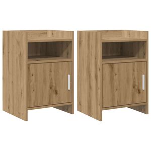 vidaXL Tables de chevet 2 pc Ch&ecirc;ne artisanal 40 x 36 x 60 cm