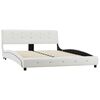 vidaXL Lit avec matelas Blanc Similicuir 140x200 cm