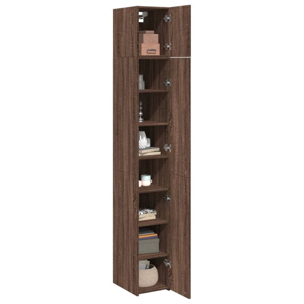 vidaXL Armoire de rangement mince ch&ecirc;ne marron 30x42,5x225 cm