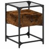 vidaXL Table de chevet ch&ecirc;ne fum&eacute; 40x40x55 cm bois d'ing&eacute;nierie