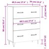 vidaXL Buffet Blanc brillant 69,5x34x90 cm Bois d'ing&eacute;nierie