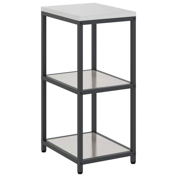 vidaXL Rangement de cuisine avec &eacute;tag&egrave;re Argent 60 x 50 x 92 cm Acier