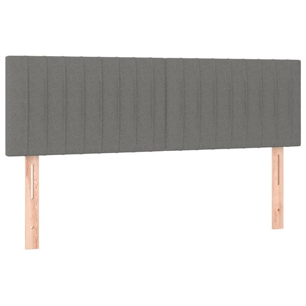 vidaXL T&ecirc;te de lit &agrave; LED Gris fonc&eacute; 144x5x78/88 cm Tissu