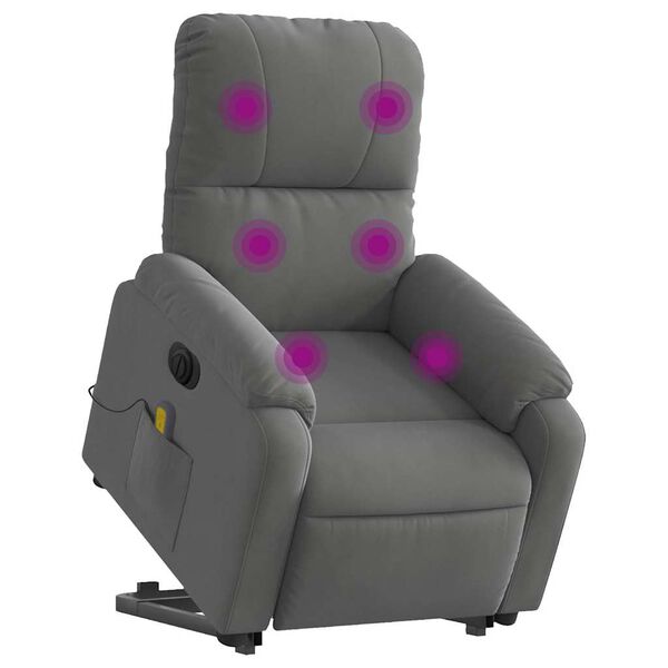 vidaXL Fauteuil inclinable de massage &eacute;lectrique gris fonc&eacute;