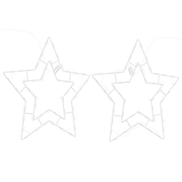 vidaXL Lumières de Noël silhouette d'étoile 2 pcs 50 LED blanc chaud