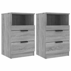 vidaXL Tables de chevet 2 pcs Sonoma gris Bois d'ing&eacute;nierie