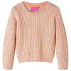 Pull-over tricot&eacute; pour enfants rose doux 128