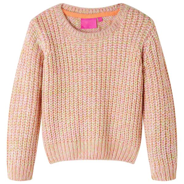 Pull-over tricot&eacute; pour enfants rose doux 128