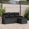 vidaXL Ensemble de canapé de jardin avec stockage 4 pcs Noir polyrotin