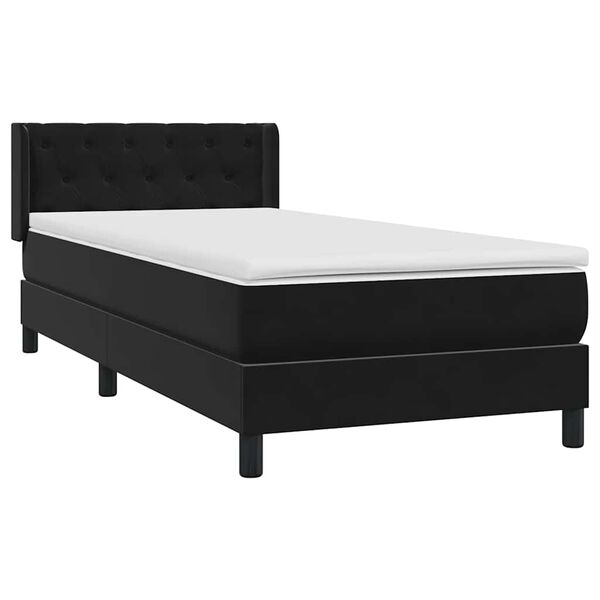 vidaXL Sommier &agrave; lattes de lit avec matelas noir 80x220 cm velours