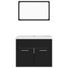 vidaXL Ensemble de meubles de salle de bain Noir Agglom&eacute;r&eacute;