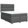vidaXL Sommier &agrave; lattes de lit avec matelas Gris fonc&eacute; 140x200cm Tissu