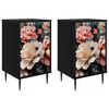 vidaXL Table de chevet BORNE 2 pc Ch&ecirc;ne noir 36 x 33 x 61 cm
