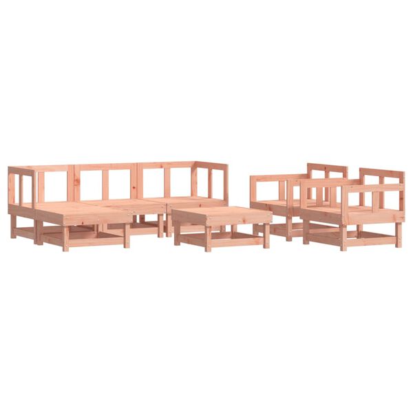 vidaXL Salon de jardin 7 pcs avec coussins bois massif douglas