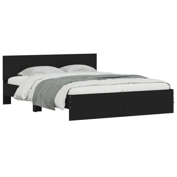 vidaXL Cadre de lit sans matelas noir 140x200 cm