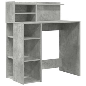 vidaXL Bureau Gris b&eacute;ton 90 x 48 x 101,5 cm Bois d'ing&eacute;nierie
