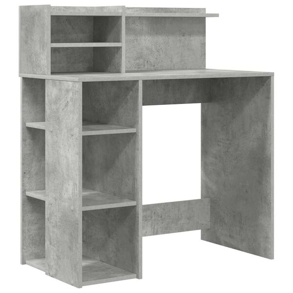 vidaXL Bureau Gris b&eacute;ton 90 x 48 x 101,5 cm Bois d'ing&eacute;nierie