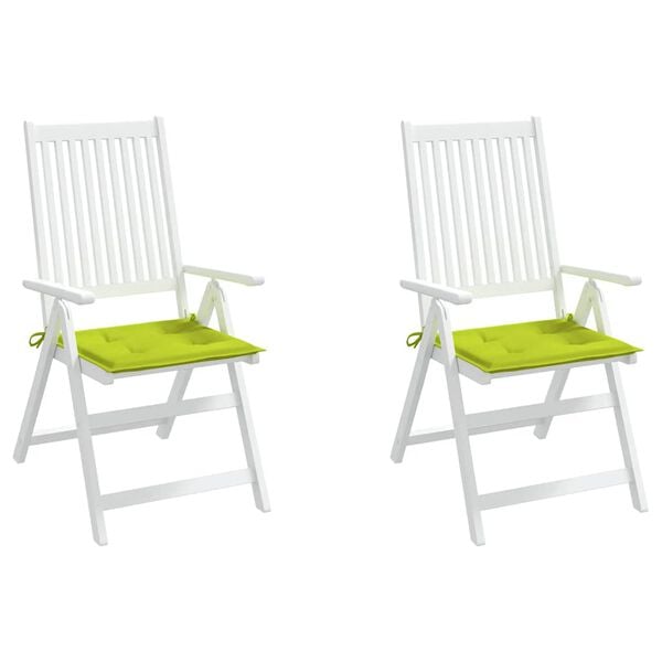 vidaXL Coussins de chaise de jardin lot de 2 vert vif 40x40x4 cm