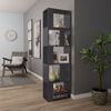vidaXL Bibliothèque/Séparateur de pièce gris brillant bois ingénierie