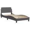 vidaXL Lit Viana avec matelas gris 80x200 cm similicuir