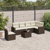 vidaXL Salon de jardin avec coussins 7 pcs marron r&eacute;sine tress&eacute;e