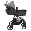 vidaXL Poussette pour bébé 2-en-1 Anthracite et noir Acier
