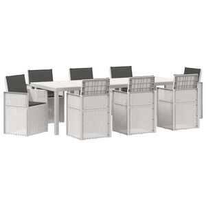 vidaXL Ensemble de salle &agrave; manger pour jardin 9 pc Blanc et anthracite
